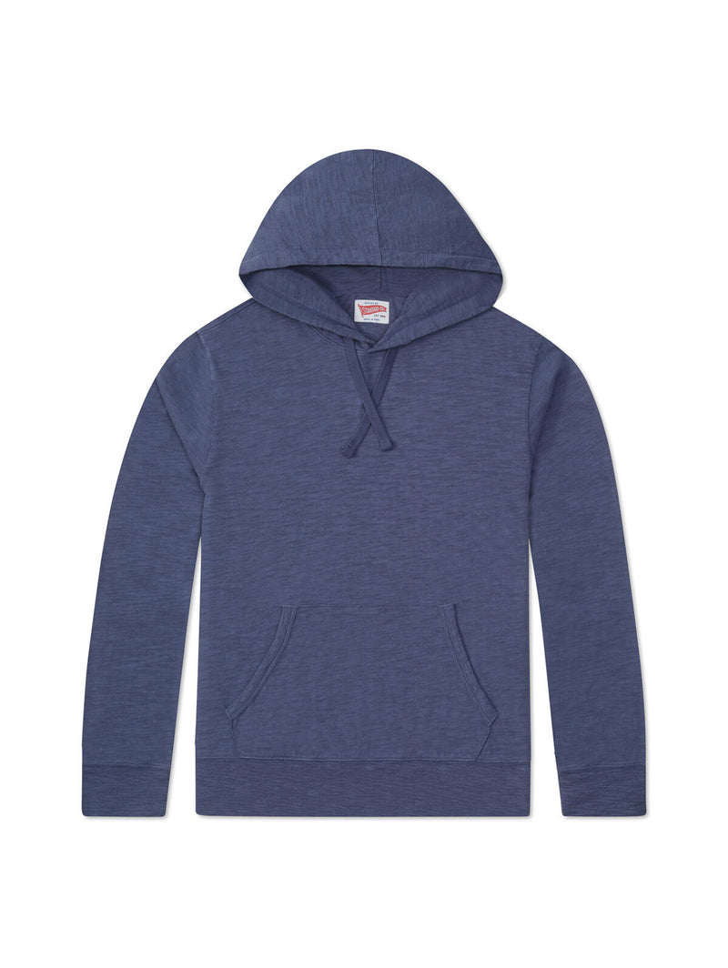 Long Sleeve Slub Hoodie - Marina Blue-STANDARD RECREATION-Over the Rainbow