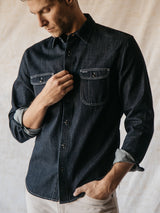 The Brace Long Sleeve Shirt - Indigo-HIROSHI KATO-Over the Rainbow