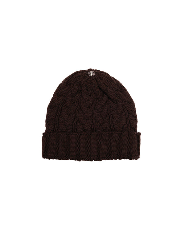 Charlie Cable Knit Hat - Chocolate-Lindo F-Over the Rainbow