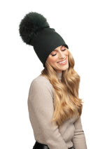 Glossy Knit Hat - Hunter Green-Lindo F-Over the Rainbow