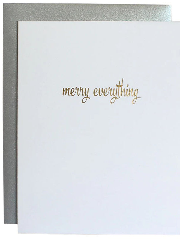 Letterpress Card - Merry Everything-CHEZ GAGNE LETTERPRESS-Over the Rainbow