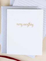 Letterpress Card - Merry Everything-CHEZ GAGNE LETTERPRESS-Over the Rainbow