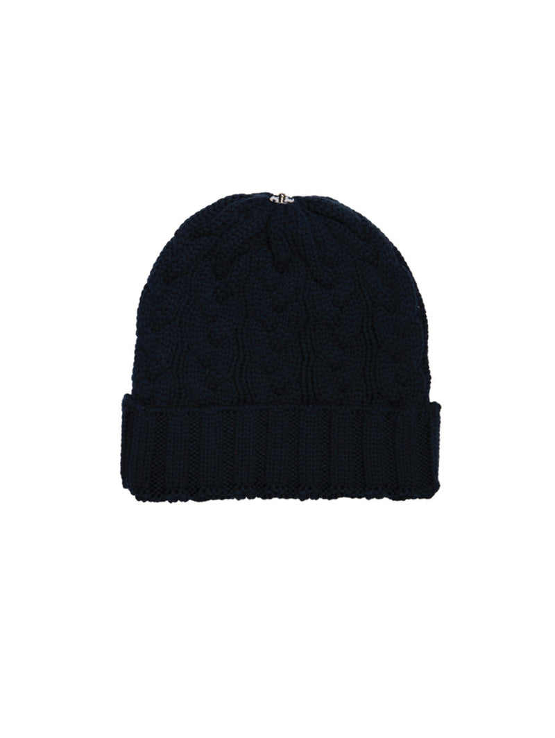 Charlie Cable Knit Hat - Midnight Navy-Lindo F-Over the Rainbow