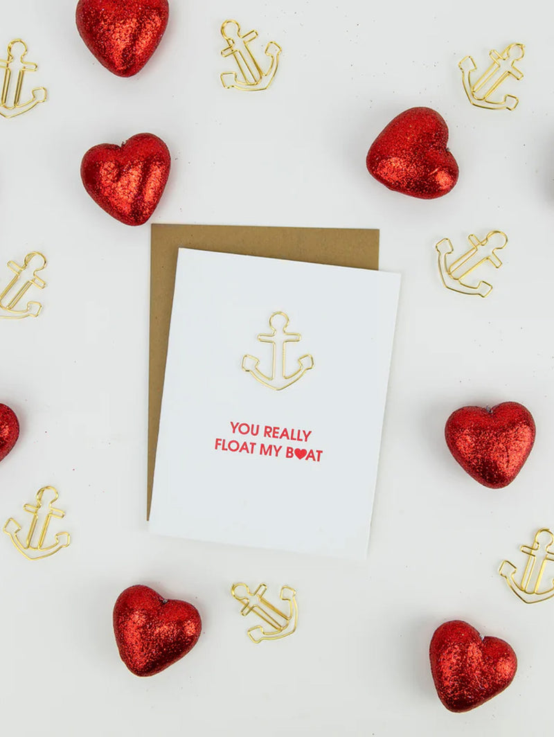 You Really Float My Boat - Paper Clip Letterpress-CHEZ GAGNE LETTERPRESS-Over the Rainbow