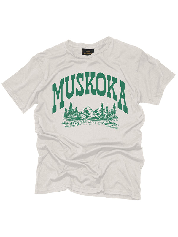 Muskoka Landscape Unisex T-Shirt - Antique White-Retro Brand-Over the Rainbow