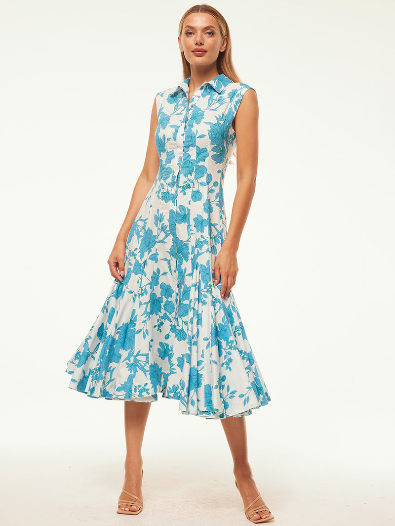 Charlotte Dress - Turquoise Floral-Misa-Over the Rainbow