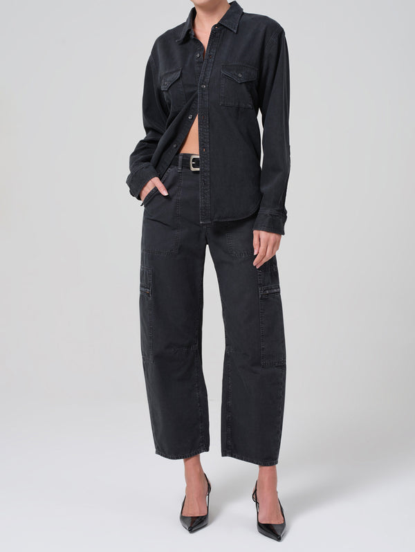 Marcelle Low Slung Cargo Pant - Washed Black-Citizens of Humanity-Over the Rainbow