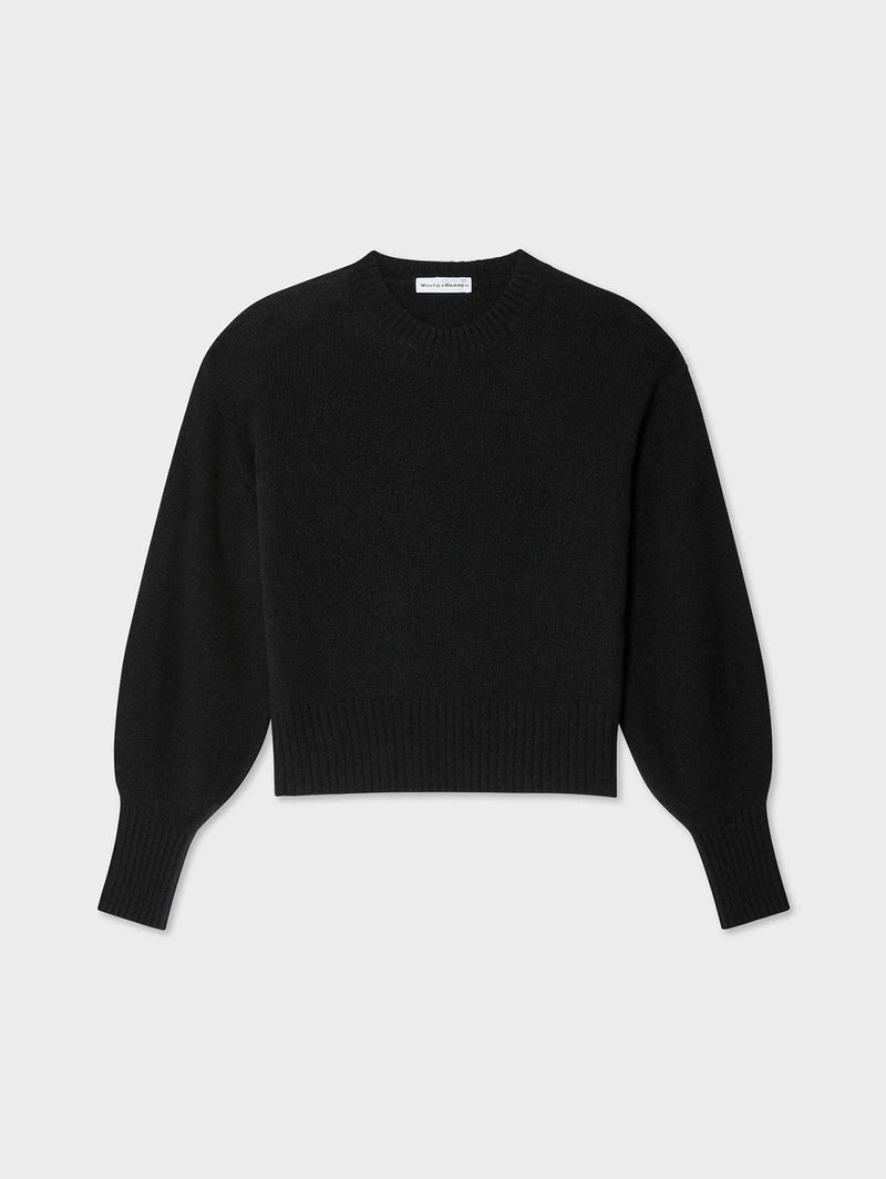 Cashmere Blouson Sweater - Black-WHITE + WARREN-Over the Rainbow