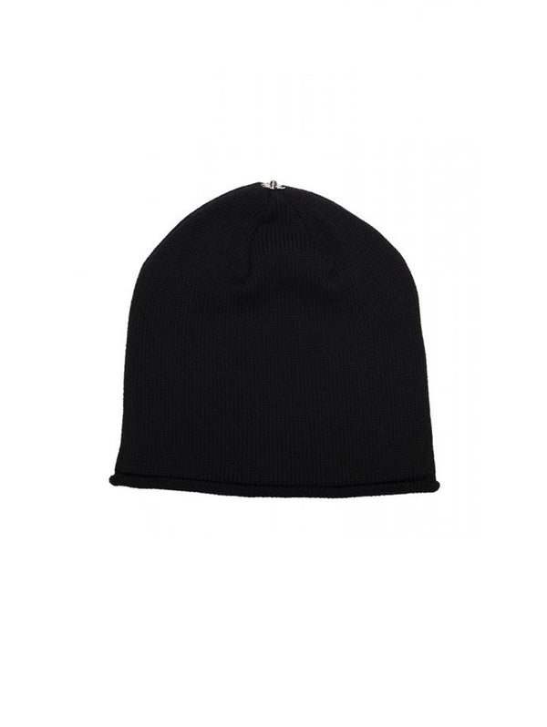 Glossy Knit Hat - Black-Lindo F-Over the Rainbow