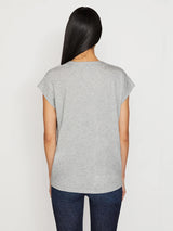 Le Mid Rise V Neck T-Shirt - Gris-FRAME-Over the Rainbow