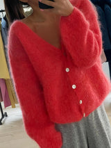 Cornelia Cardigan - Coral Red-AMERICAN DREAMS-Over the Rainbow