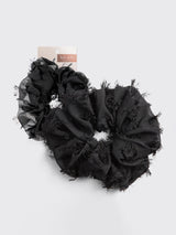 Brunch Scrunchie - Frayed Black-KITSCH-Over the Rainbow