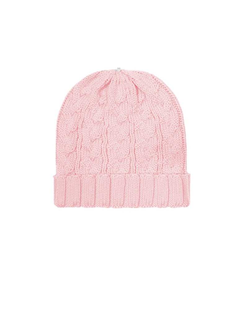 Charlie Cable Knit Hat - Petal Pink-Lindo F-Over the Rainbow