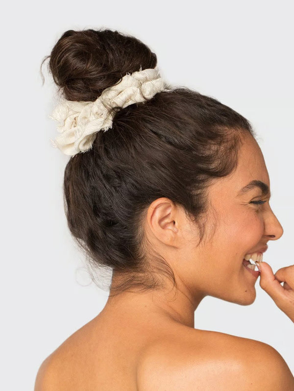 Brunch Scrunchie - Frayed Linen-KITSCH-Over the Rainbow