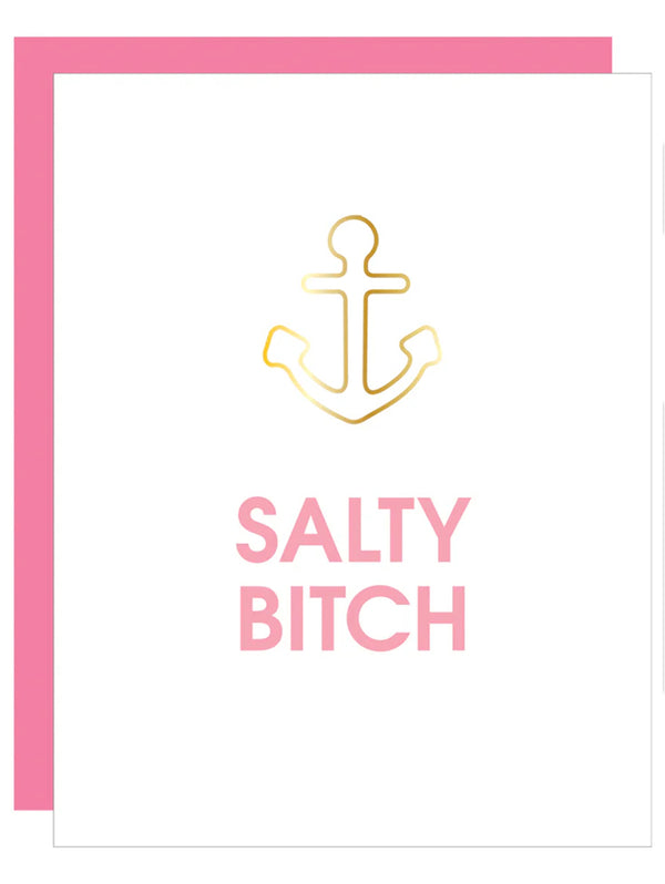 Salty Bitch Paper Clip Letterpress Card-CHEZ GAGNE LETTERPRESS-Over the Rainbow