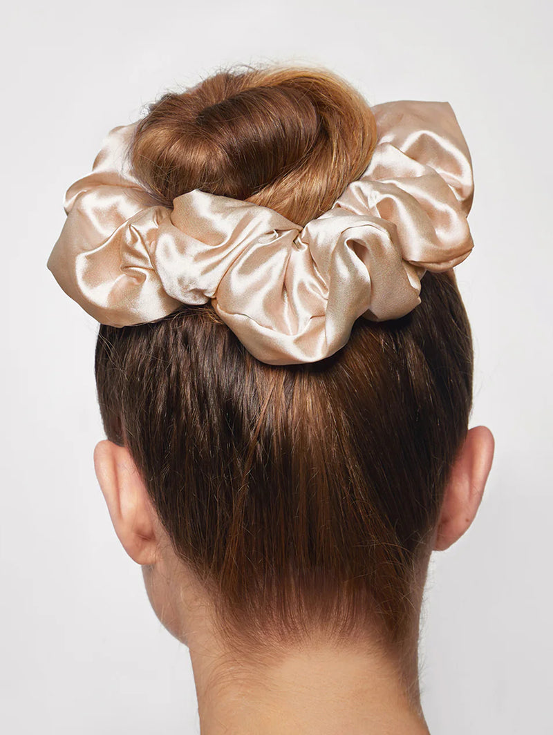 Holiday Satin Pillow Scrunchie - Champagne-KITSCH-Over the Rainbow