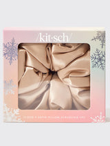 Holiday Satin Pillow Scrunchie - Champagne-KITSCH-Over the Rainbow