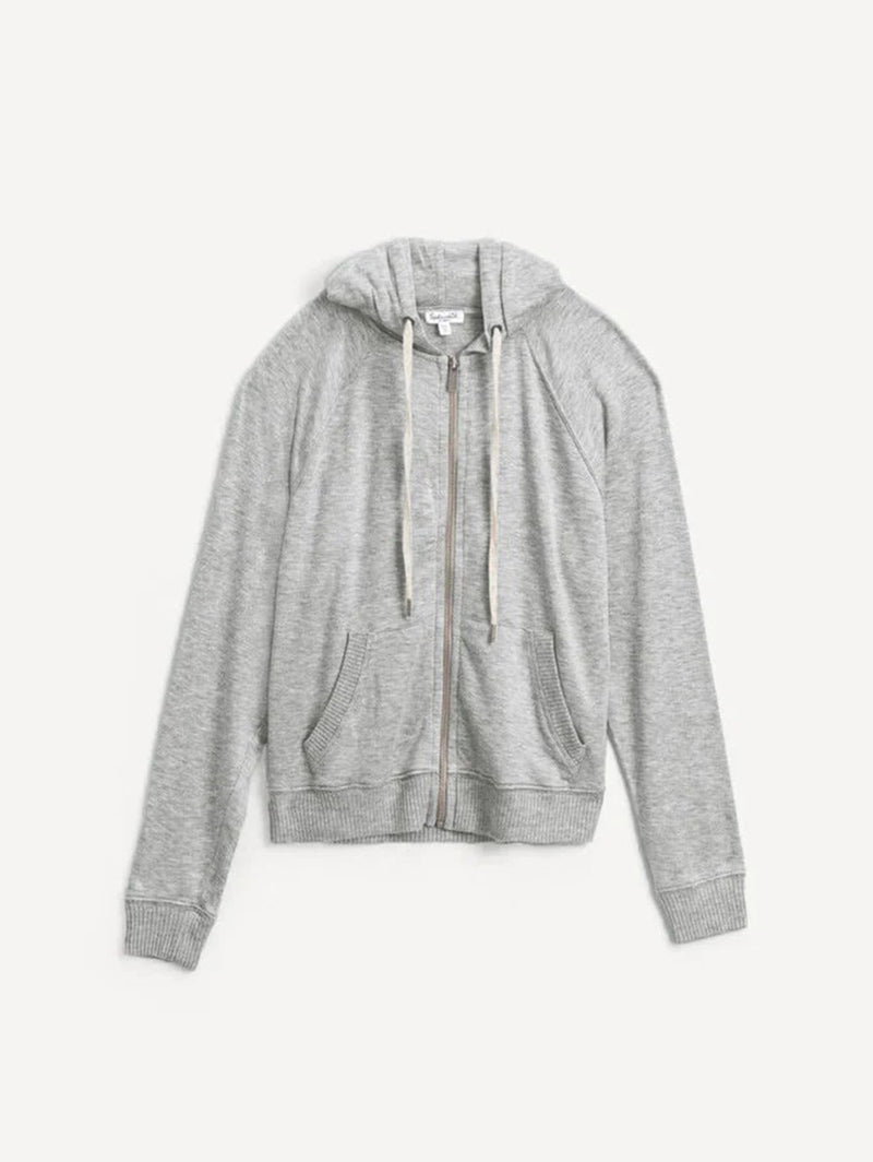 Zip Up Hoodie - Heather Grey-SPLENDID-Over the Rainbow