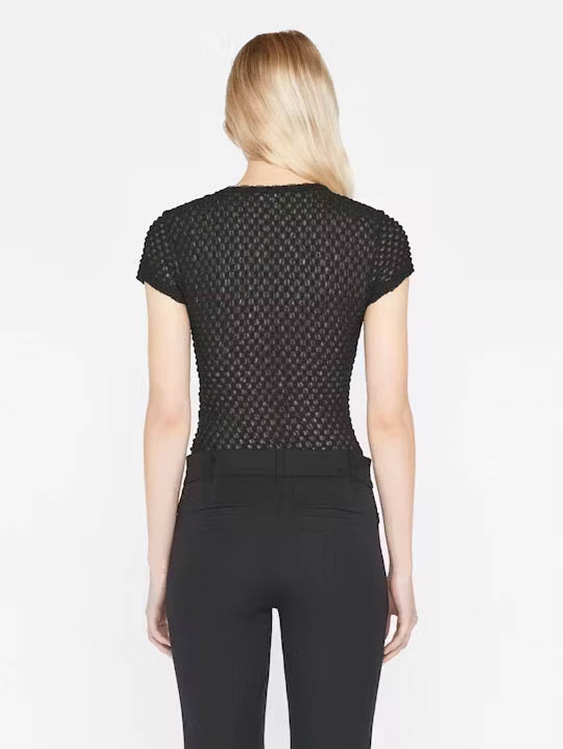 Mesh Lace Baby Tee - Noir-FRAME-Over the Rainbow