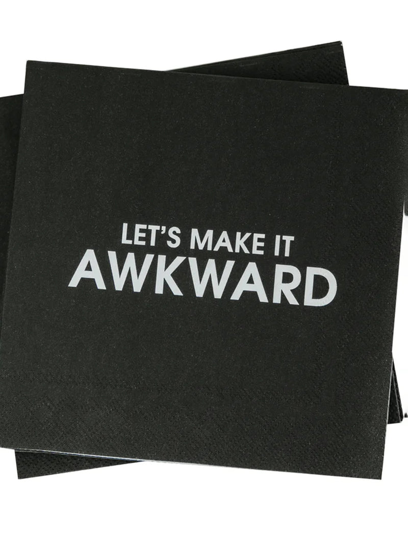 Let's Make It Awkward - Cocktail Napkins-CHEZ GAGNE LETTERPRESS-Over the Rainbow