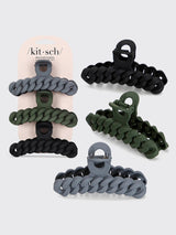 Eco-Friendly Chain Claw Clip Set - Black/Moss-KITSCH-Over the Rainbow