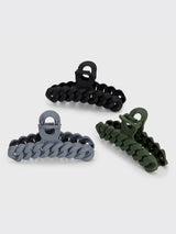 Eco-Friendly Chain Claw Clip Set - Black/Moss-KITSCH-Over the Rainbow