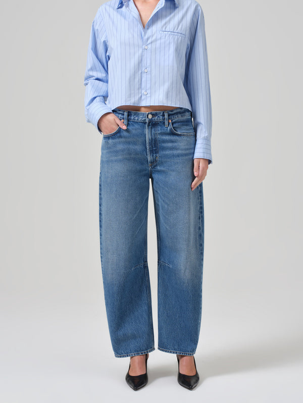 Fino Cropped Shirt - Ellis Stripe-Citizens of Humanity-Over the Rainbow