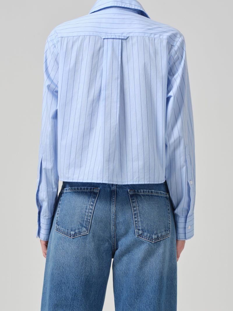 Fino Cropped Shirt - Ellis Stripe-Citizens of Humanity-Over the Rainbow