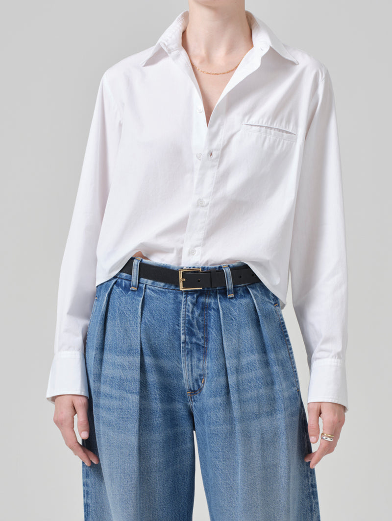 Fino Cropped Shirt - Optic White-Citizens of Humanity-Over the Rainbow