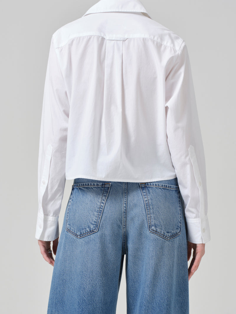 Fino Cropped Shirt - Optic White-Citizens of Humanity-Over the Rainbow