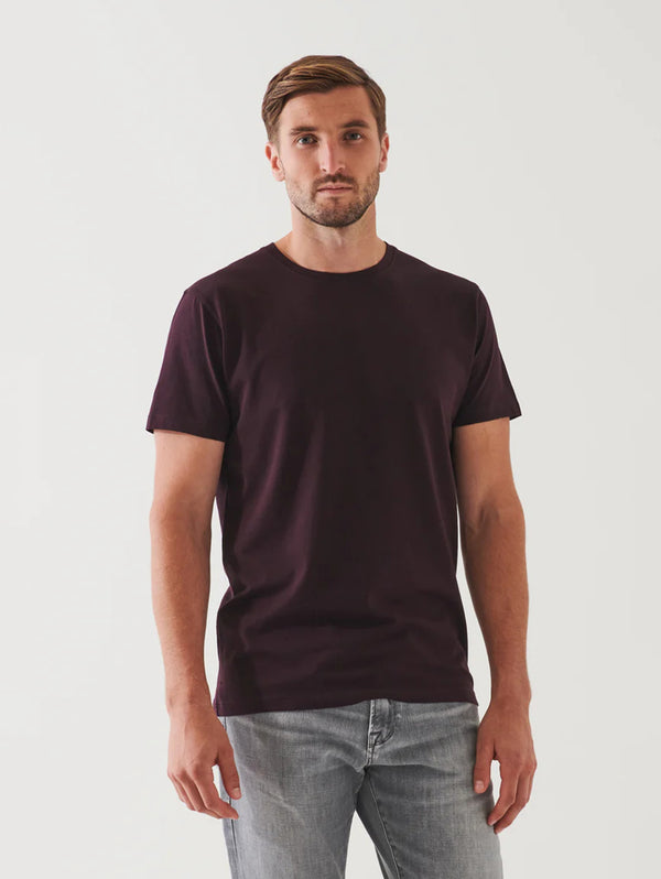 Iconic Pima Crew Neck T-Shirt - Bordeaux-Patrick Assaraf-Over the Rainbow