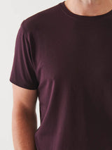 Iconic Pima Crew Neck T-Shirt - Bordeaux-Patrick Assaraf-Over the Rainbow