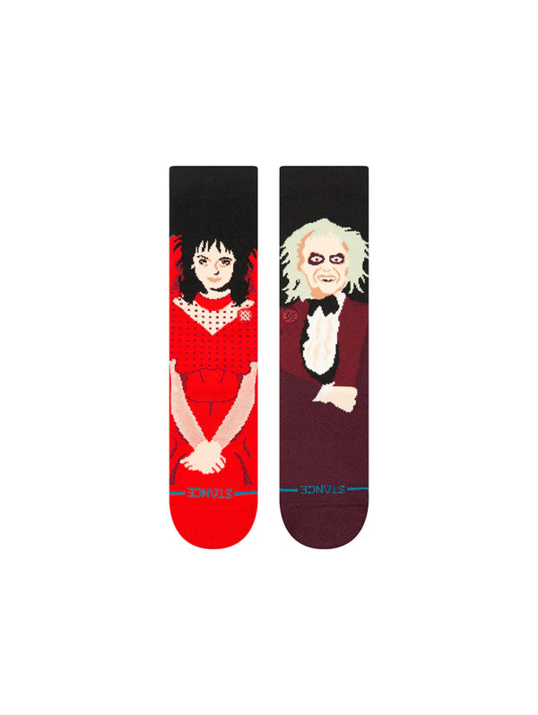 Beetlejuice x Stance Dearly Beloved Crew Socks - Maroon-Stance-Over the Rainbow