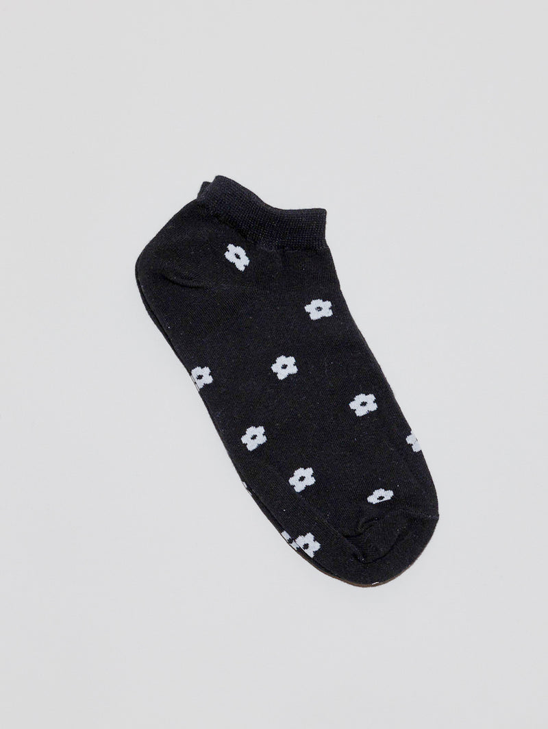 Short Flower Socks - Black-LIM LIM-Over the Rainbow