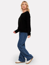 Pepper Split Hem Sweater - Black-BRODIE-Over the Rainbow