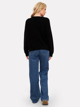 Pepper Split Hem Sweater - Black-BRODIE-Over the Rainbow