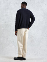 Alban Cardigan - Navy Mohair-Wax London-Over the Rainbow