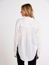 Pintuck Flowy Shirt - White-Bella Dahl-Over the Rainbow