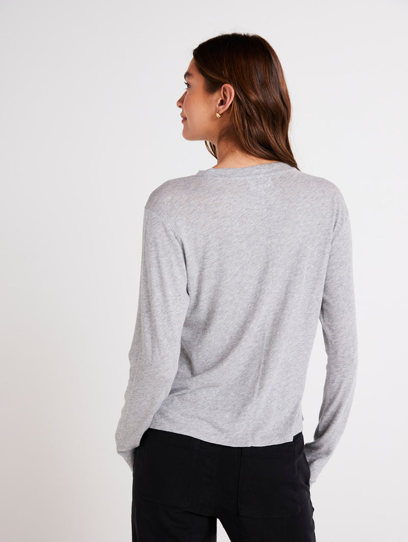 Long Sleeve Crew Neck Tee - Heather Ash-Bella Dahl-Over the Rainbow