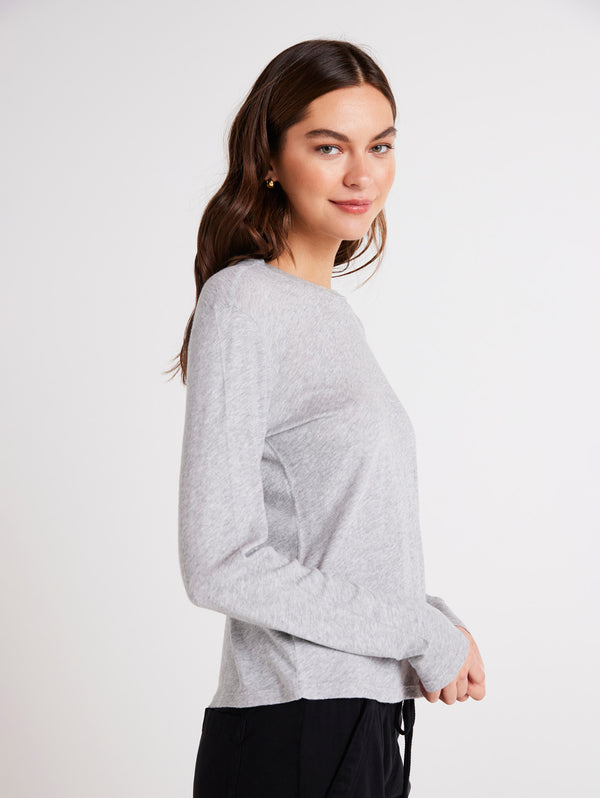 Long Sleeve Crew Neck Tee - Heather Ash-Bella Dahl-Over the Rainbow