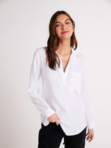 Long Sleeve Tunic Top - White-Bella Dahl-Over the Rainbow