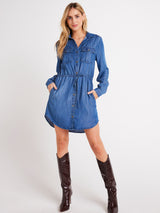 Utility Pocket Mini Shirt Dress - Moonlit Haze-Bella Dahl-Over the Rainbow