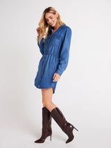 Utility Pocket Mini Shirt Dress - Moonlit Haze-Bella Dahl-Over the Rainbow