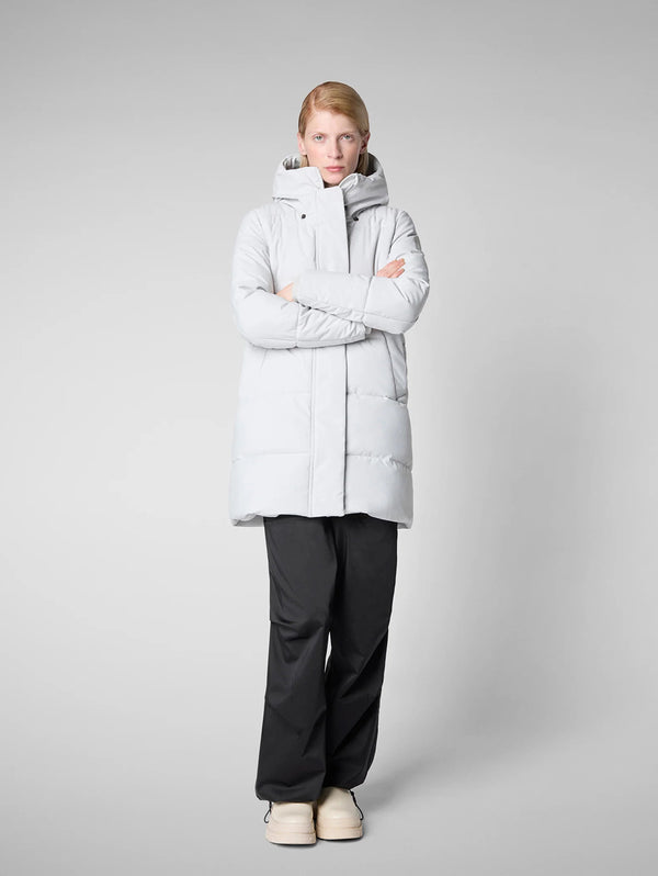 Bethany Hooded Coat - Fog Grey-SAVE THE DUCK-Over the Rainbow