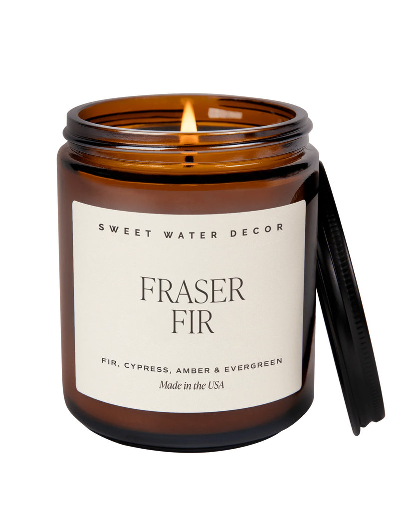 Amber Jar Soy Candle - Fraser Fir-SWEET WATER DECOR-Over the Rainbow