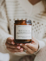 Amber Jar Soy Candle - Hot Cocoa + Peppermint-SWEET WATER DECOR-Over the Rainbow