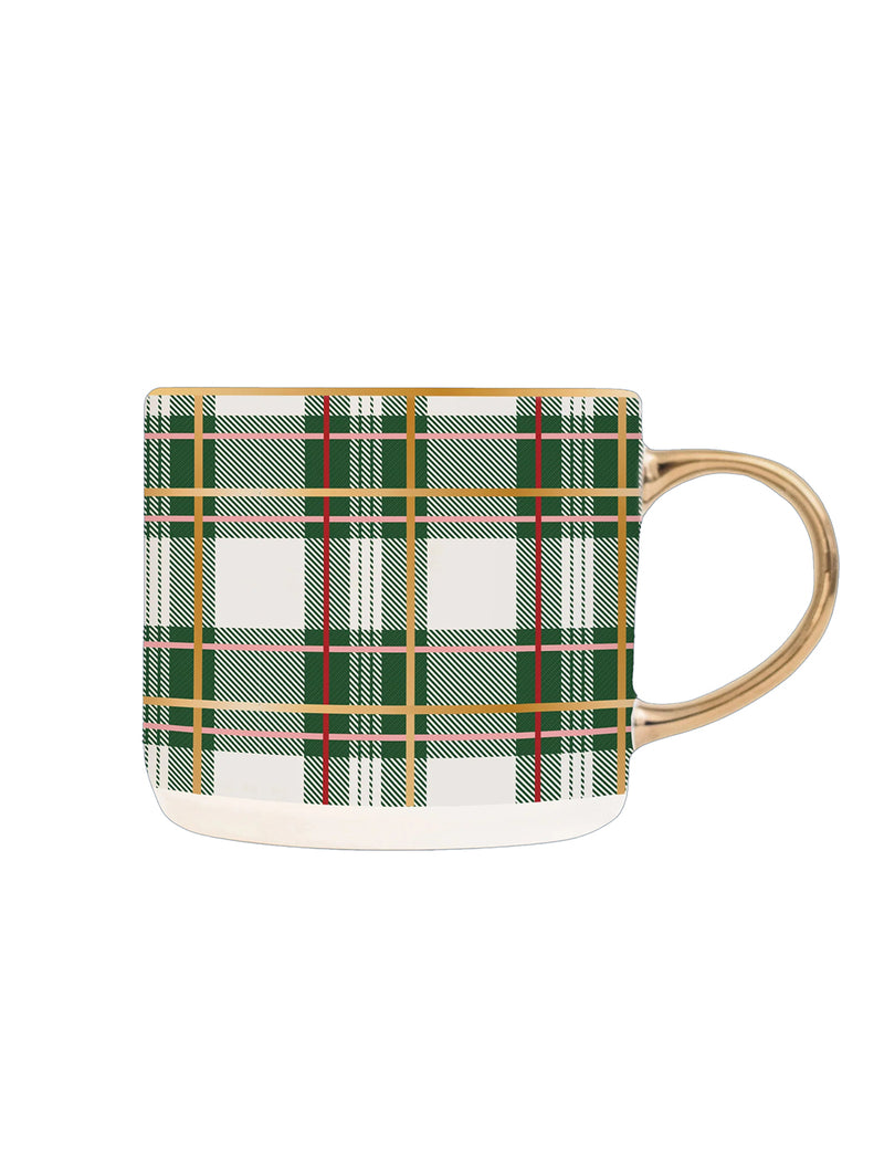 Green Plaid Coffee Mug - 17oz-SWEET WATER DECOR-Over the Rainbow