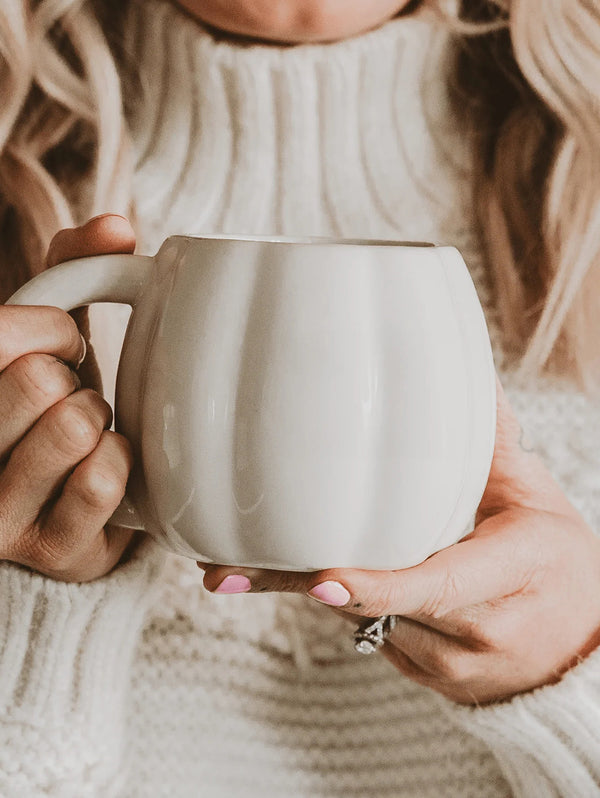 Figurine Coffee Mug - Cream Pumpkin-SWEET WATER DECOR-Over the Rainbow