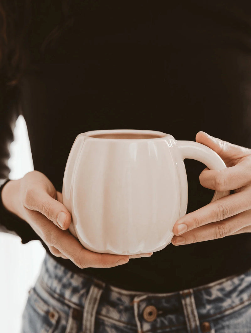 Figurine Coffee Mug - Cream Pumpkin-SWEET WATER DECOR-Over the Rainbow