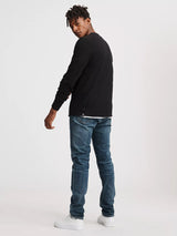 Long Sleeve Classic Henley Top - Jet Black-RAG + BONE-Over the Rainbow